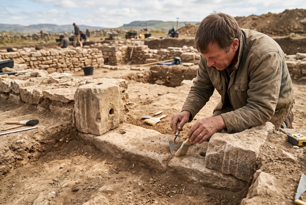 Como arqueólogos descobrem onde existiam portas em construções que desapareceram?