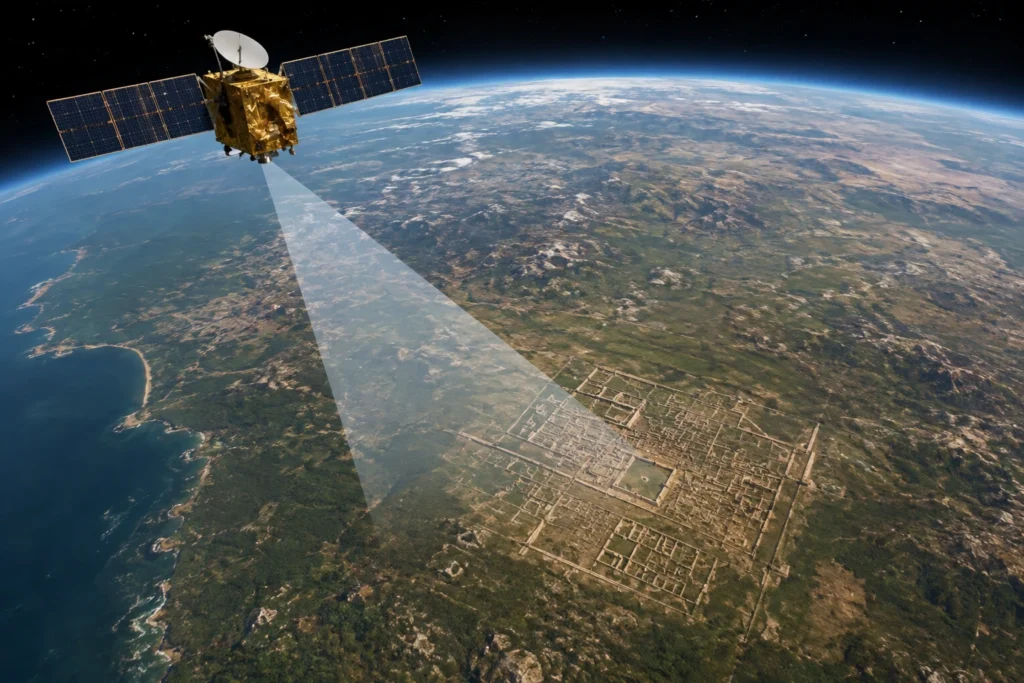 O que imagens de satélite conseguem revelar antes mesmo de uma escavação começar?